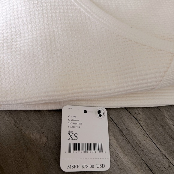 NWT- FREE PEOPLE ULTRA COMFY SANTA CLARA THERMAL TOP IN ALABASTER - XS - Picture 6 of 9